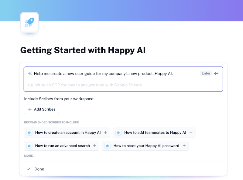 Scribe windows screen recorder offers AI tools to let you create larger guides