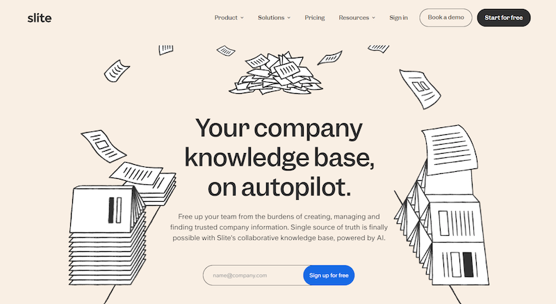 Slite knowledge base software