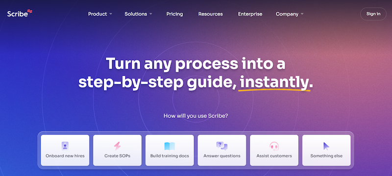 Scribe knowledge base software creates step-by-step guides