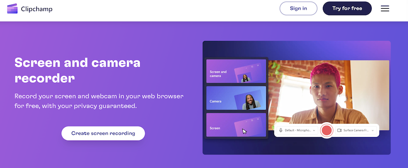 Clipchamp free training video software