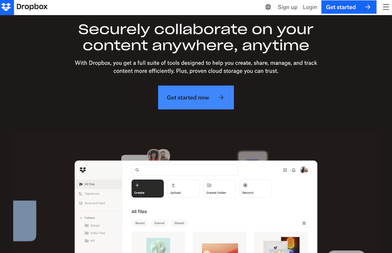 Dropbox - knowledge management system examples