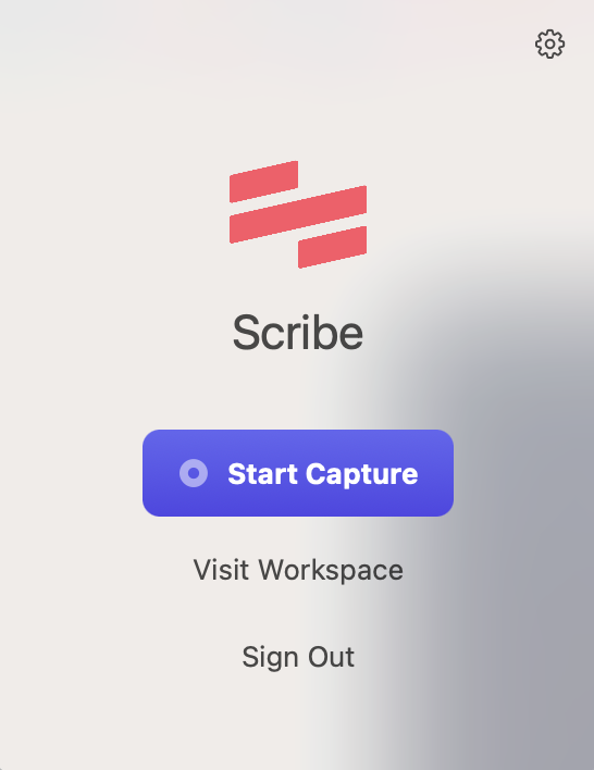 Start Capture button - Scribe